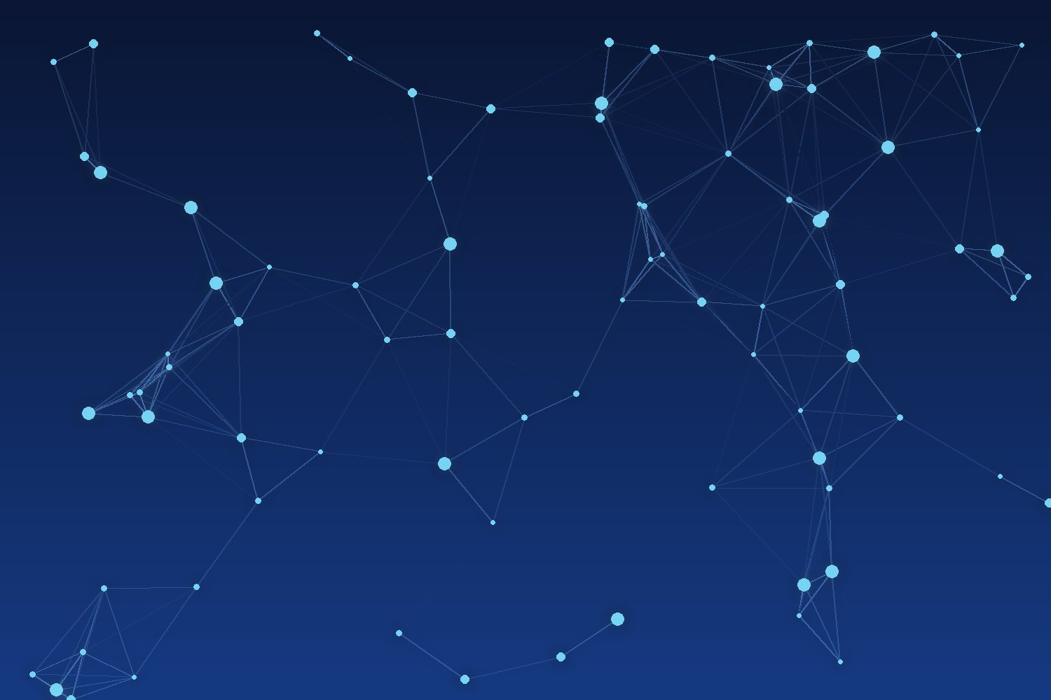 Abstract illustration of connected data points on a dark blue background